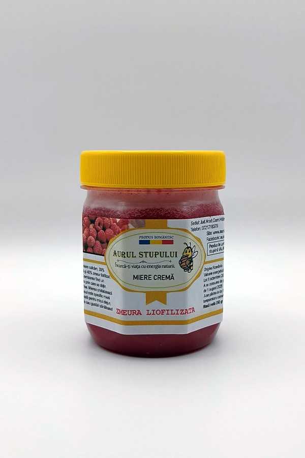 Miere cremă cu zmeură liofilizată 250gr